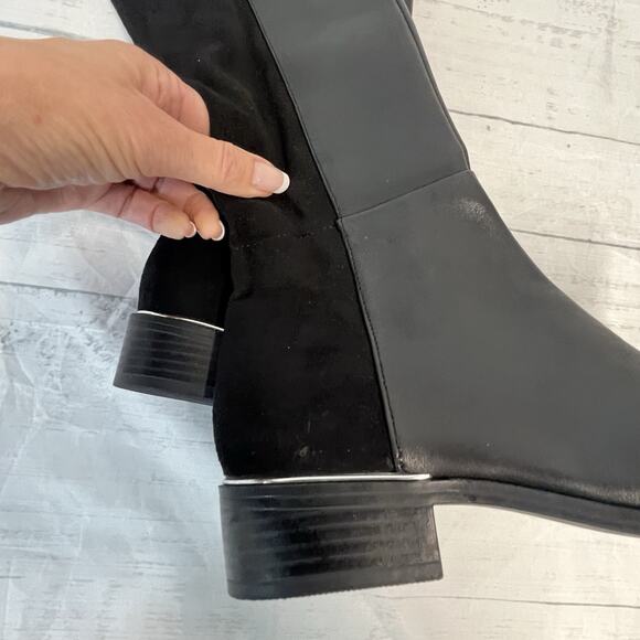 Alfani Step Flex Ludlowe Black Leather Stretch Knee High Riding Boots Size 5.5 M - Picture 12 of 13
